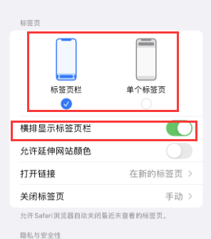 龙里iPhone授权维修分享Safari浏览器如何切换标签栏位置 